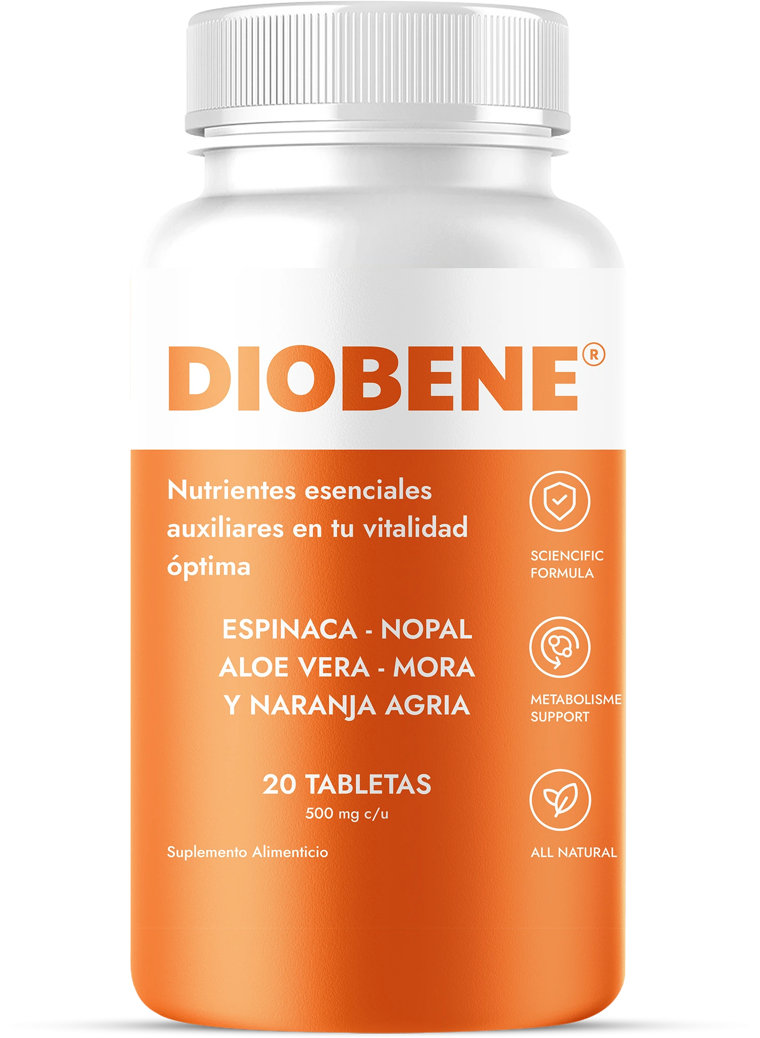 Frasco oficial de Diobene Guatemala suplemento alimenticio con 50% de descuento